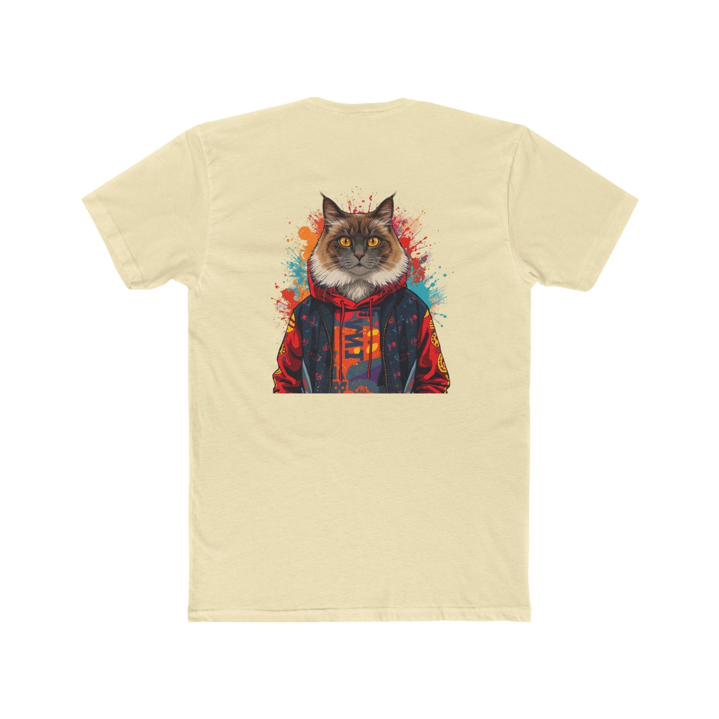 Cat Portrait Tee — Colorful Hoodie Cat Graphic Crewneck