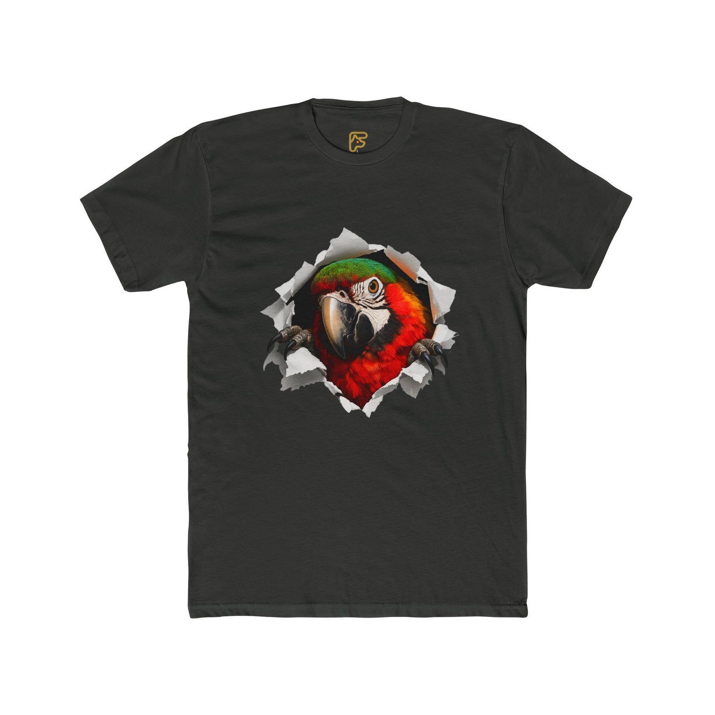 Parrot Portrait Tee — Colorful Macaw Graphic T-Shirt