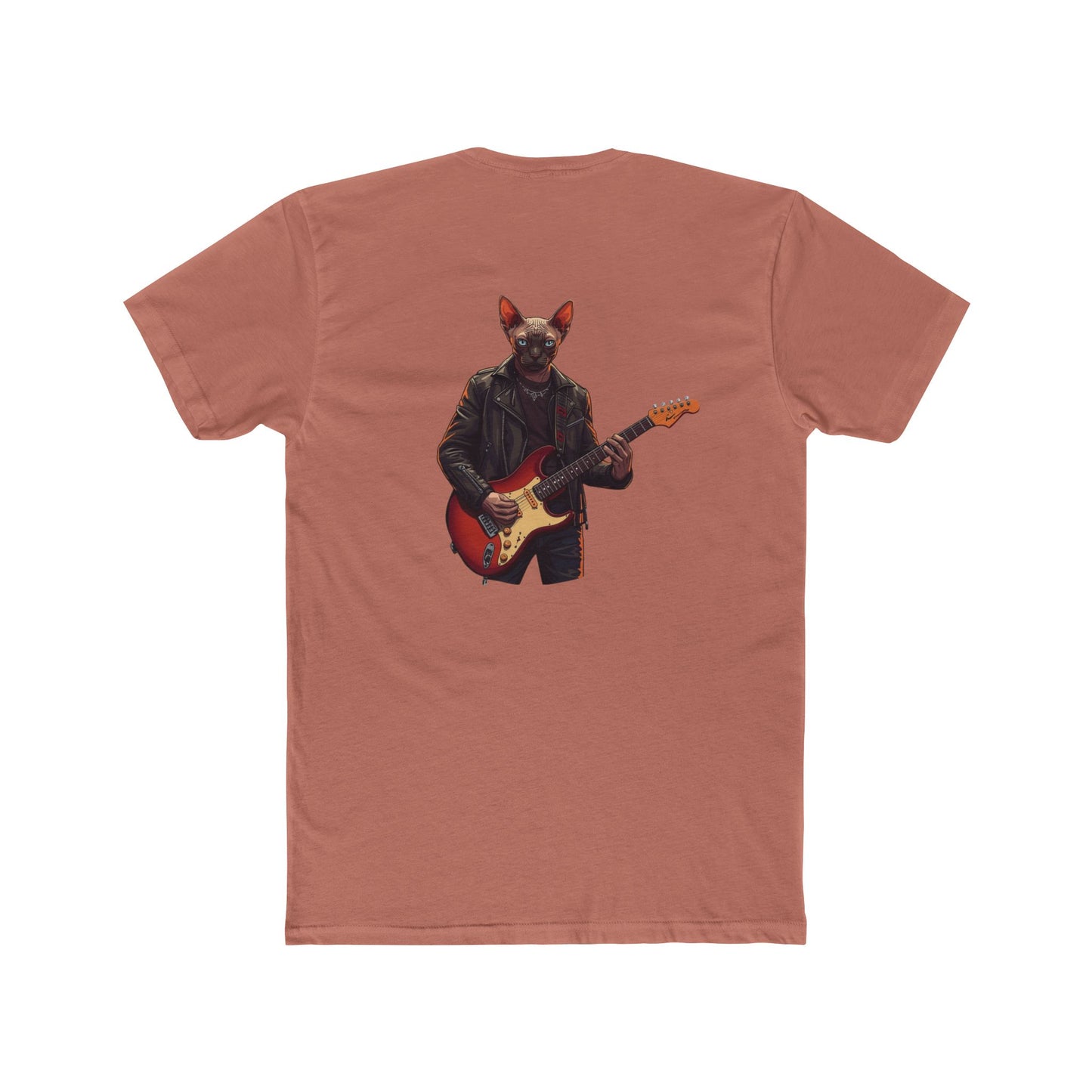 Cat Rocker T‑Shirt — Sphynx Guitar Player Graphic Tee