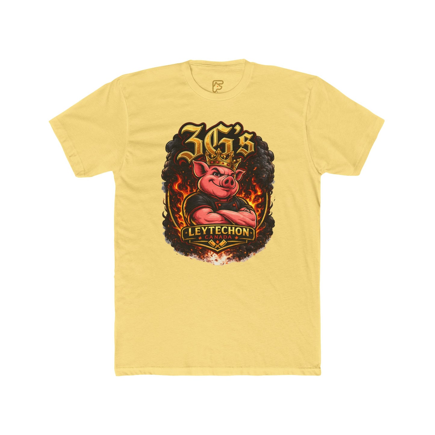 3G's Leytechon Pig Graphic Tee — Vintage Flame Streetwear Shirt