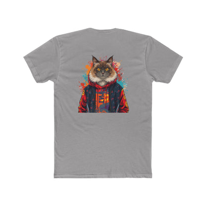 Purr Gang Cat Tee — Graphic Cat Portrait Crewneck Tee