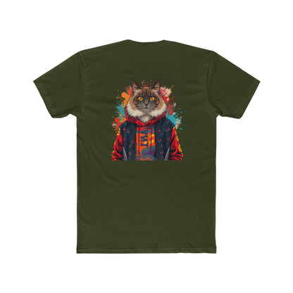 Cat Portrait Tee — Colorful Hoodie Cat Graphic Crewneck