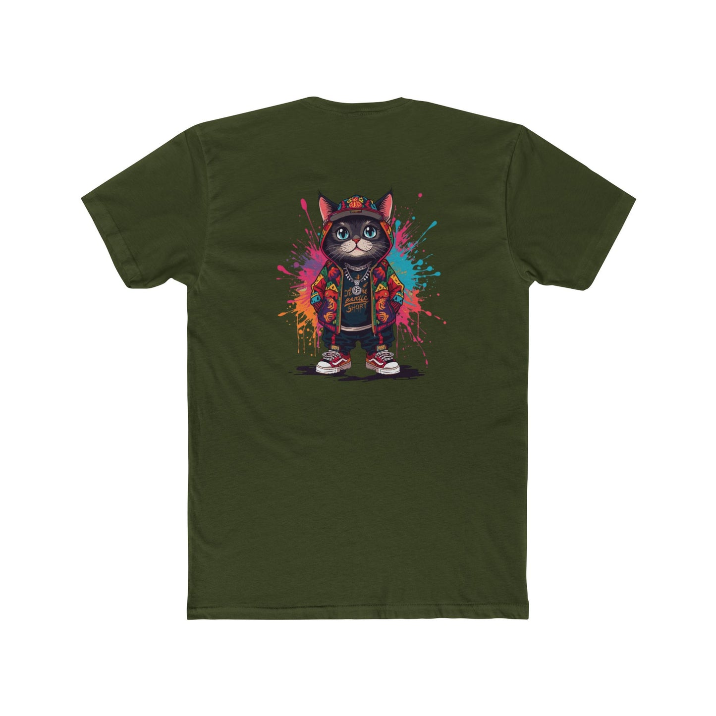 Cat Streetwear Tee — Colorful Urban Cat Graphic T-Shirt