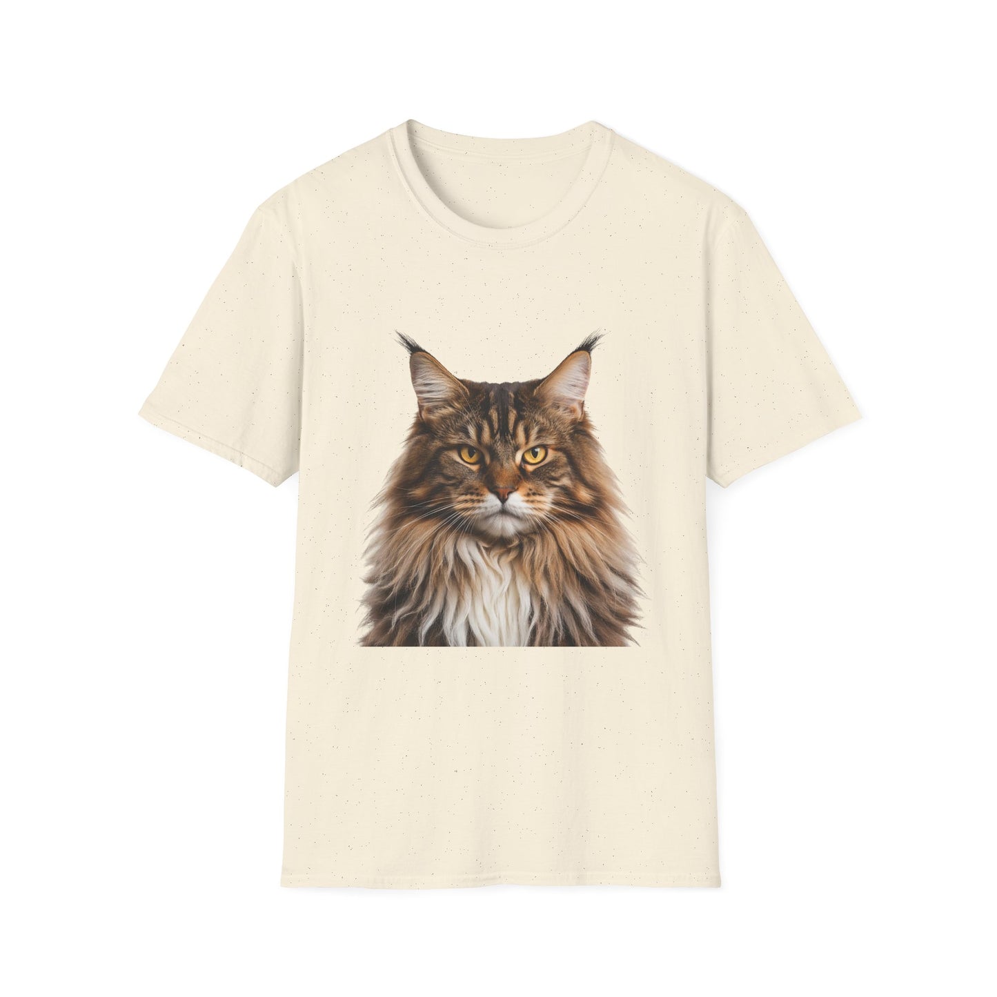 Maine Coon Cat Portrait T-Shirt — Realistic Brown Tabby Cat Tee