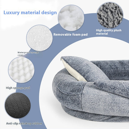 Washable Large Dog Bed for Human and Adult Dogs – Removable Cover Kennel Cushion, Soft Pet Sleeping Mat