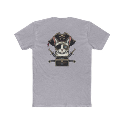 Pirate Cat Graphic Tee — Novelty Cat Pirate Skull & Crossed Cutlasses T-Shirt