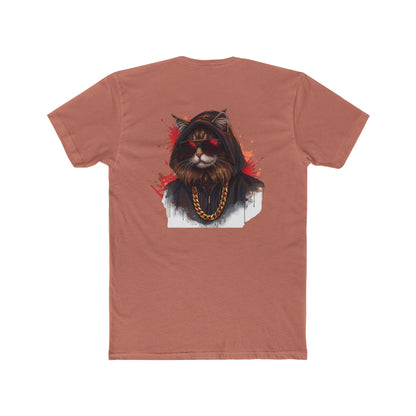 Cat Portrait Tee — Urban Streetwear Cat with Gold Chain Graphic T-Shirt