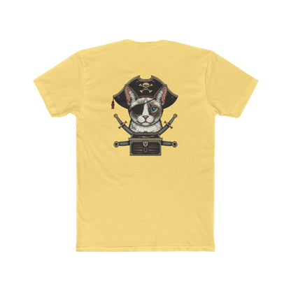 Pirate Cat Graphic Tee — Novelty Cat Pirate Skull & Crossed Cutlasses T-Shirt
