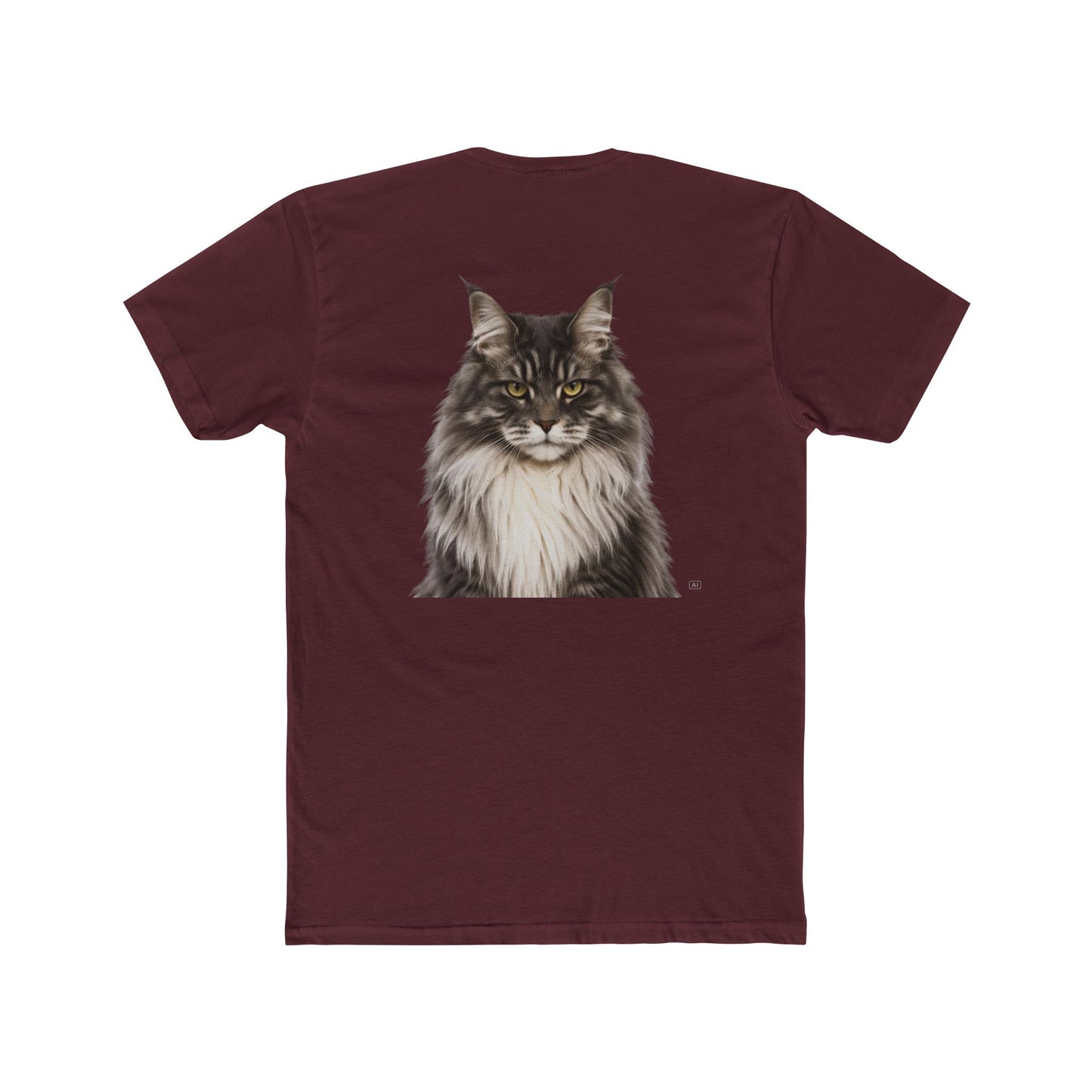 Cat Portrait T‑Shirt — Realistic Maine Coon Graphic Tee