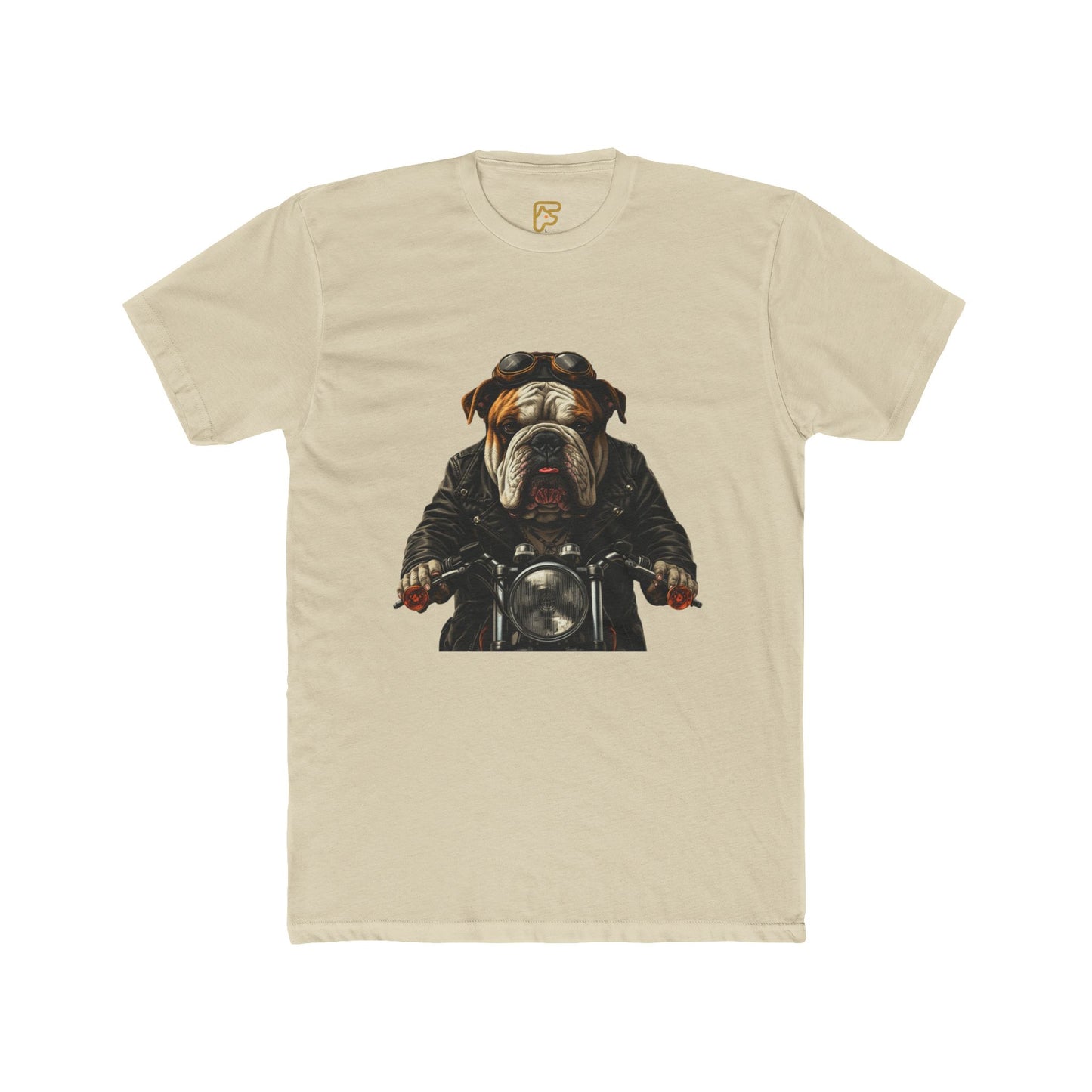 Bulldog Biker T‑Shirt — Motorcycle Dog Graphic Tee