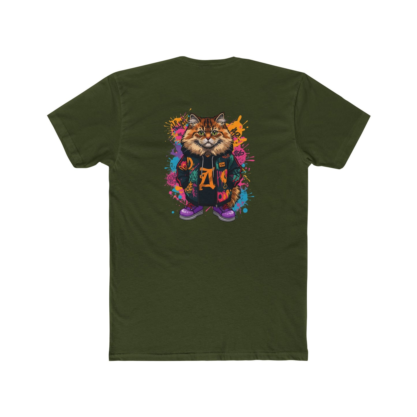 Cat Graphic Tee — Colorful Streetwear Cat Design