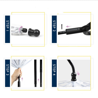 Transparent Adjustable Pet Umbrella – C-Type Handle Dog Rain Protection with Retractable Rod (70cm Diameter)