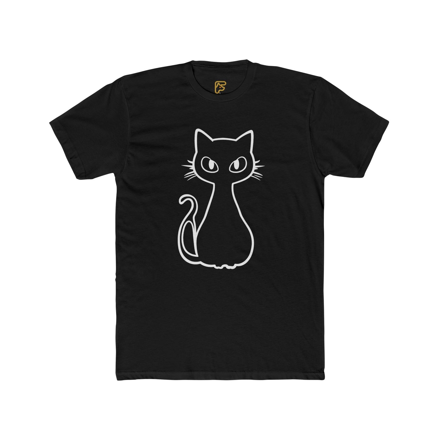 Minimal Outline Cat T-Shirt — Cute Line Art Kitty Tee