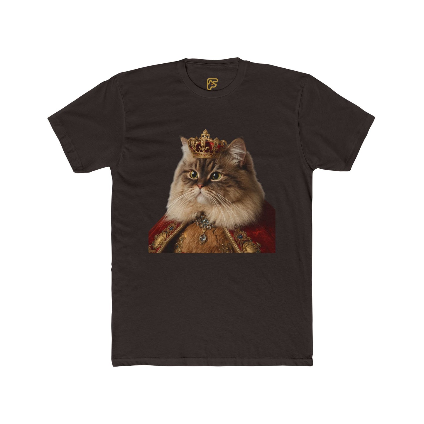 Royal Cat Portrait Tee — Vintage Crowned Kitty Graphic T-Shirt