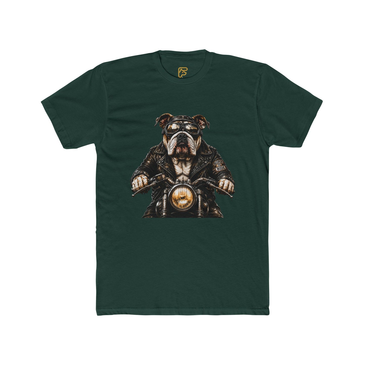 Bulldog Biker Tee — Vintage Motorcycle Dog Graphic T‑Shirt