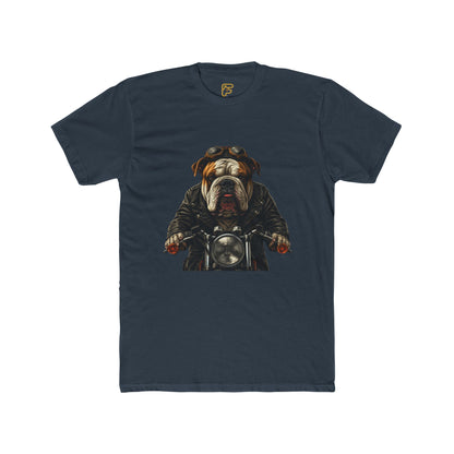 Bulldog Biker T‑Shirt — Motorcycle Dog Graphic Tee