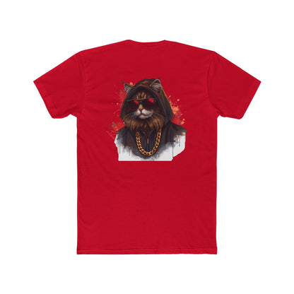 Cat Portrait Tee — Urban Streetwear Cat with Gold Chain Graphic T-Shirt