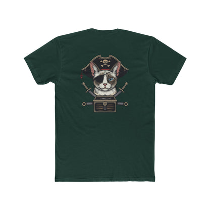Pirate Cat Graphic Tee — Novelty Cat Pirate Skull & Crossed Cutlasses T-Shirt