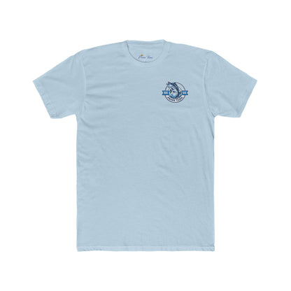 Sailfish Crest Tee — Vintage Blue Fishing Logo T‑Shirt