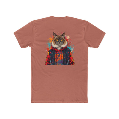 Cat Portrait Tee — Colorful Hoodie Cat Graphic Crewneck