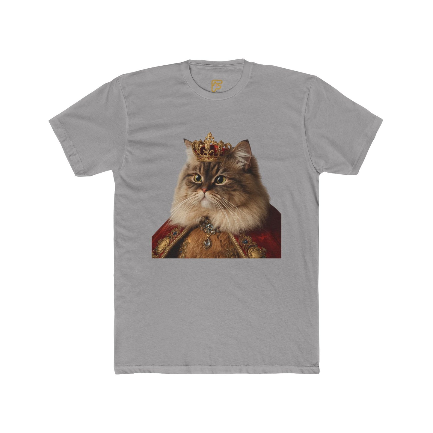 Royal Cat Portrait Tee — Vintage Crowned Kitty Graphic T-Shirt