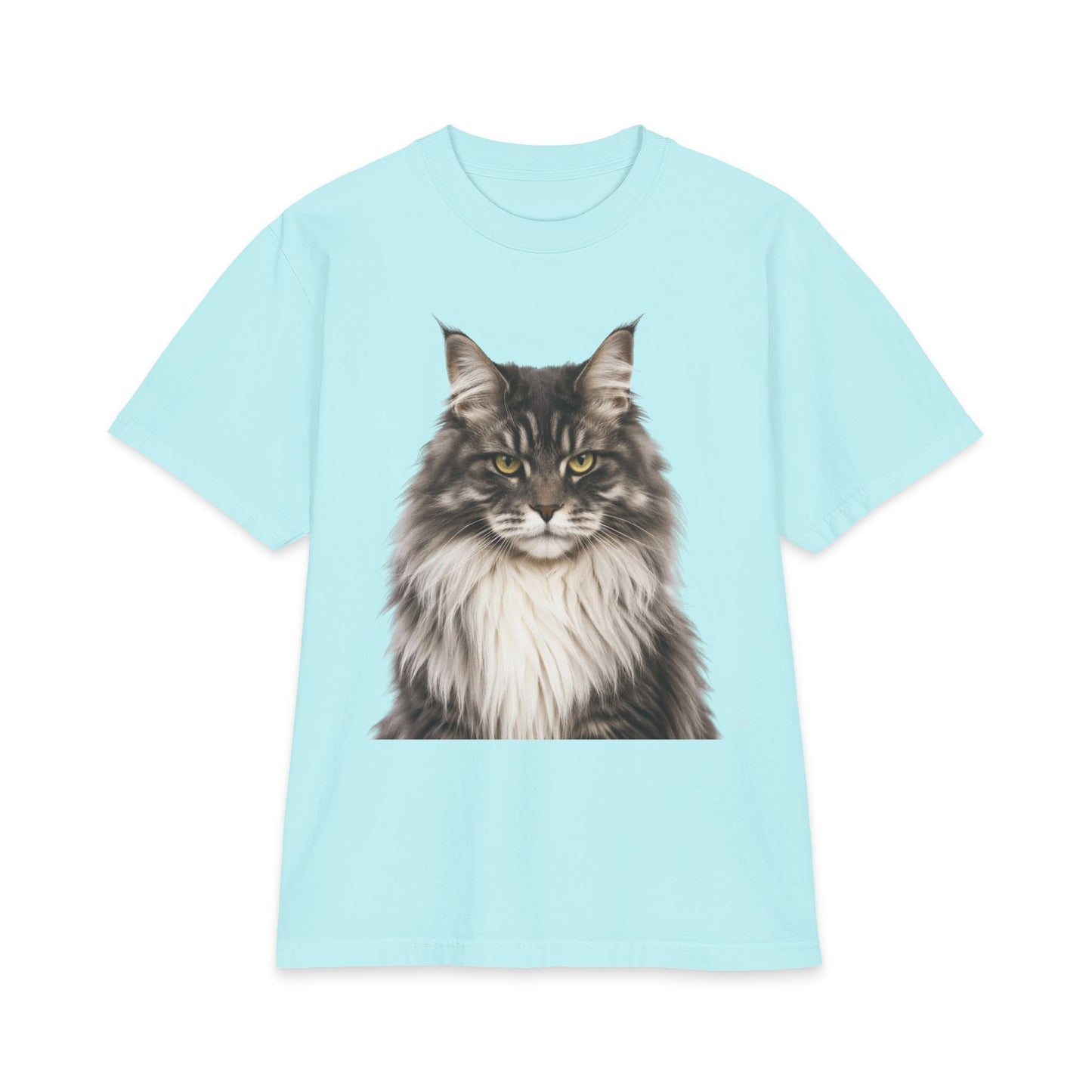 Maine Coon Portrait T‑Shirt — Realistic Cat Face Graphic Tee