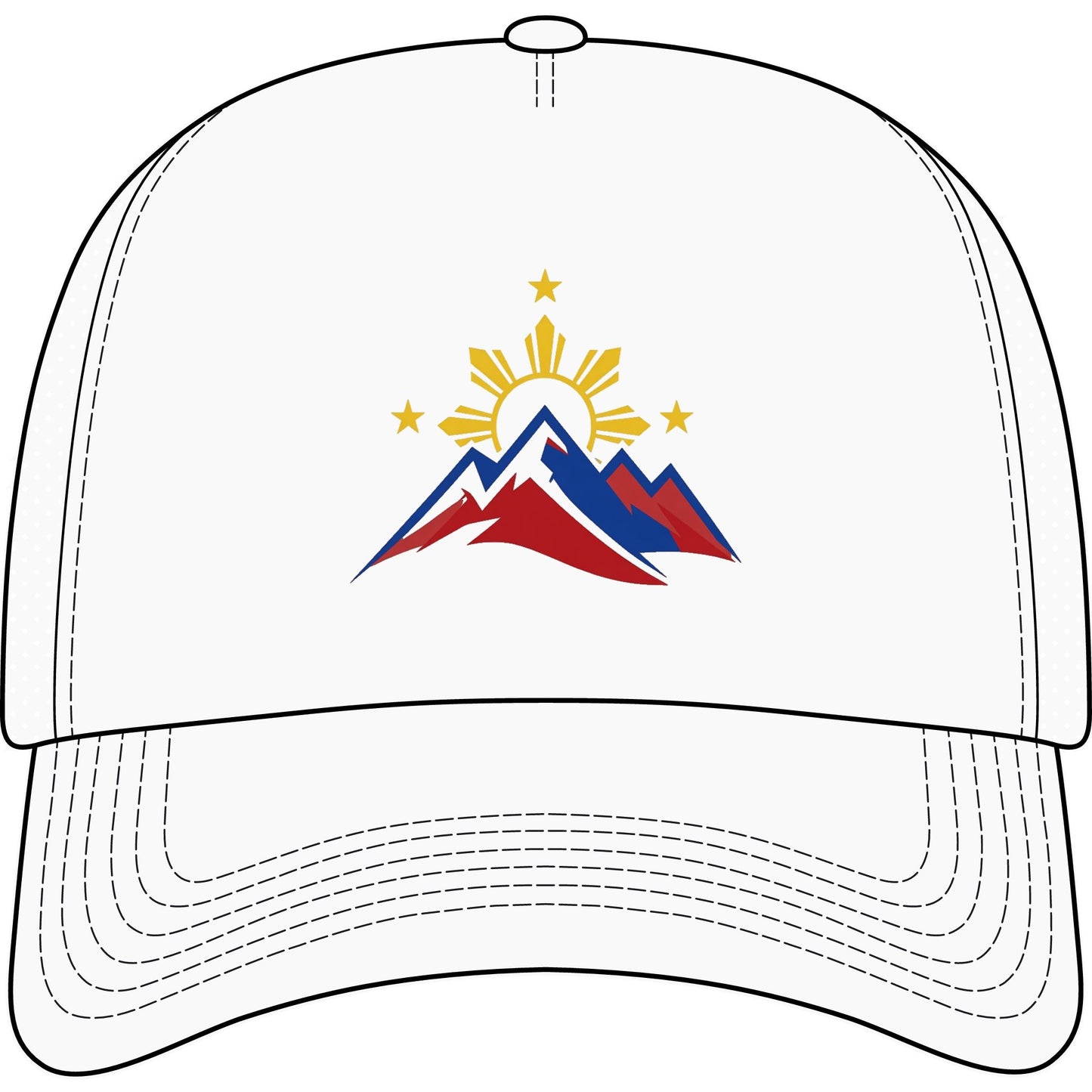 Philippine Mountains Trucker Hat — Sun & Stars Embroidered Foam Cap