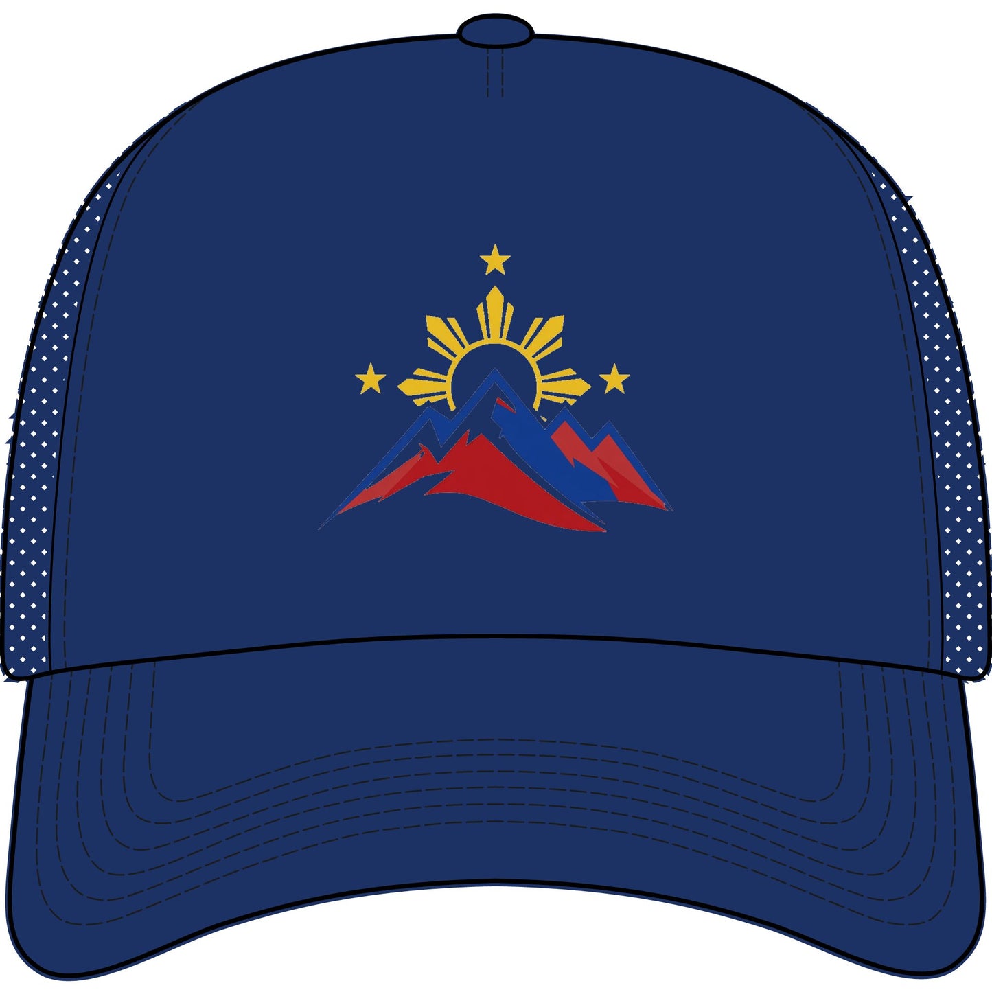 Philippine Mountains Trucker Hat — Sun & Stars Embroidered Foam Cap