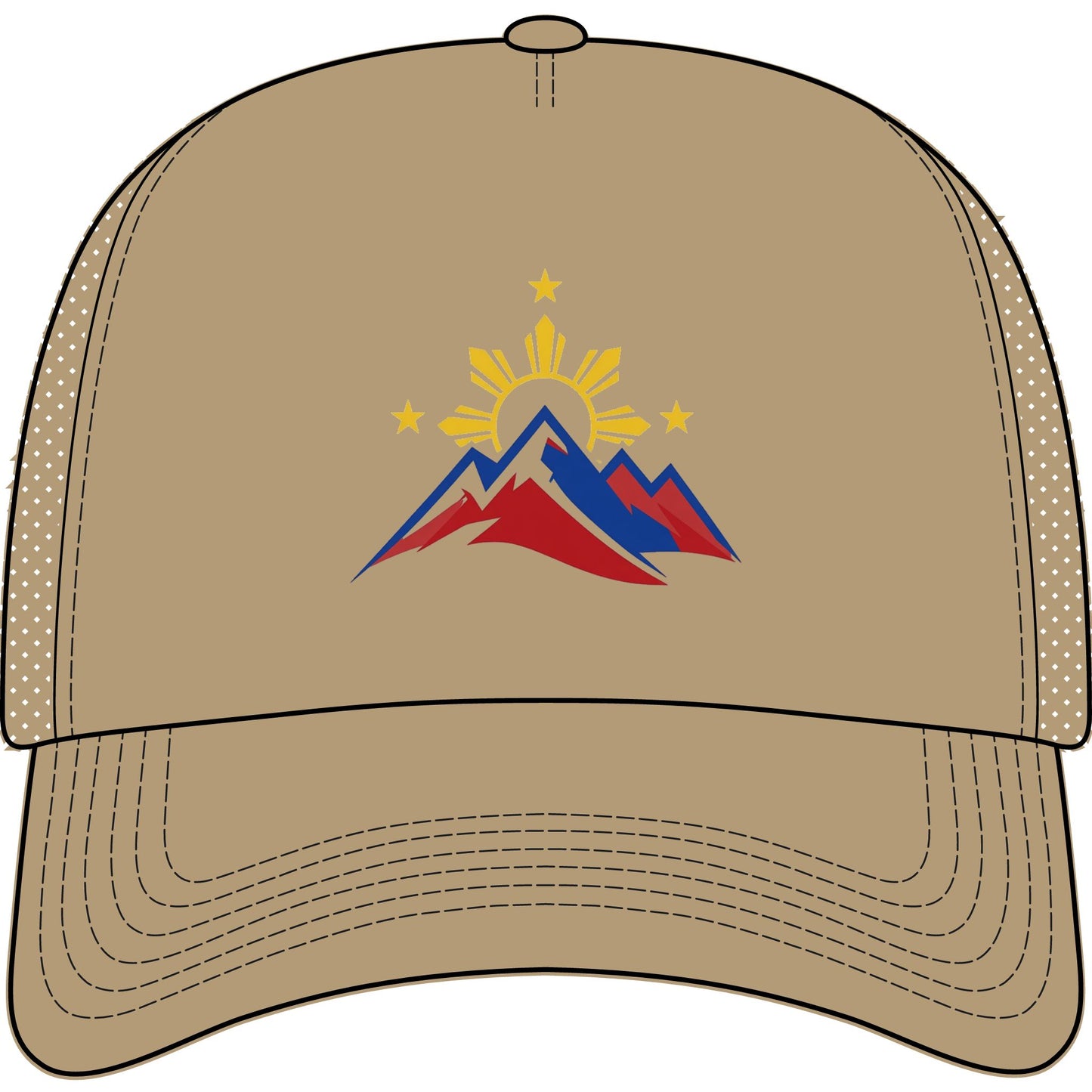 Philippine Mountains Trucker Hat — Sun & Stars Embroidered Foam Cap