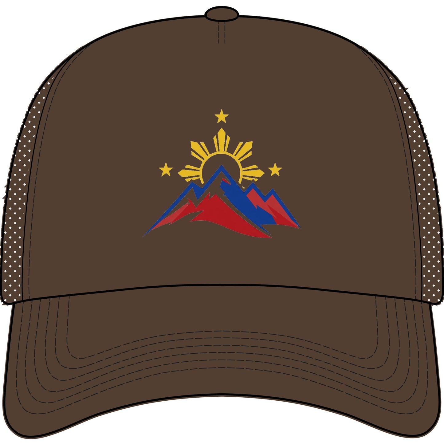 Philippine Mountains Trucker Hat — Sun & Stars Embroidered Foam Cap