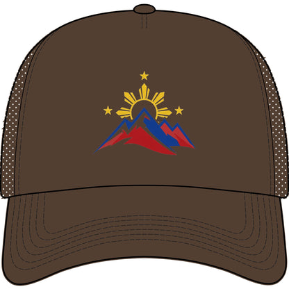 Philippine Mountains Trucker Hat — Sun & Stars Embroidered Foam Cap
