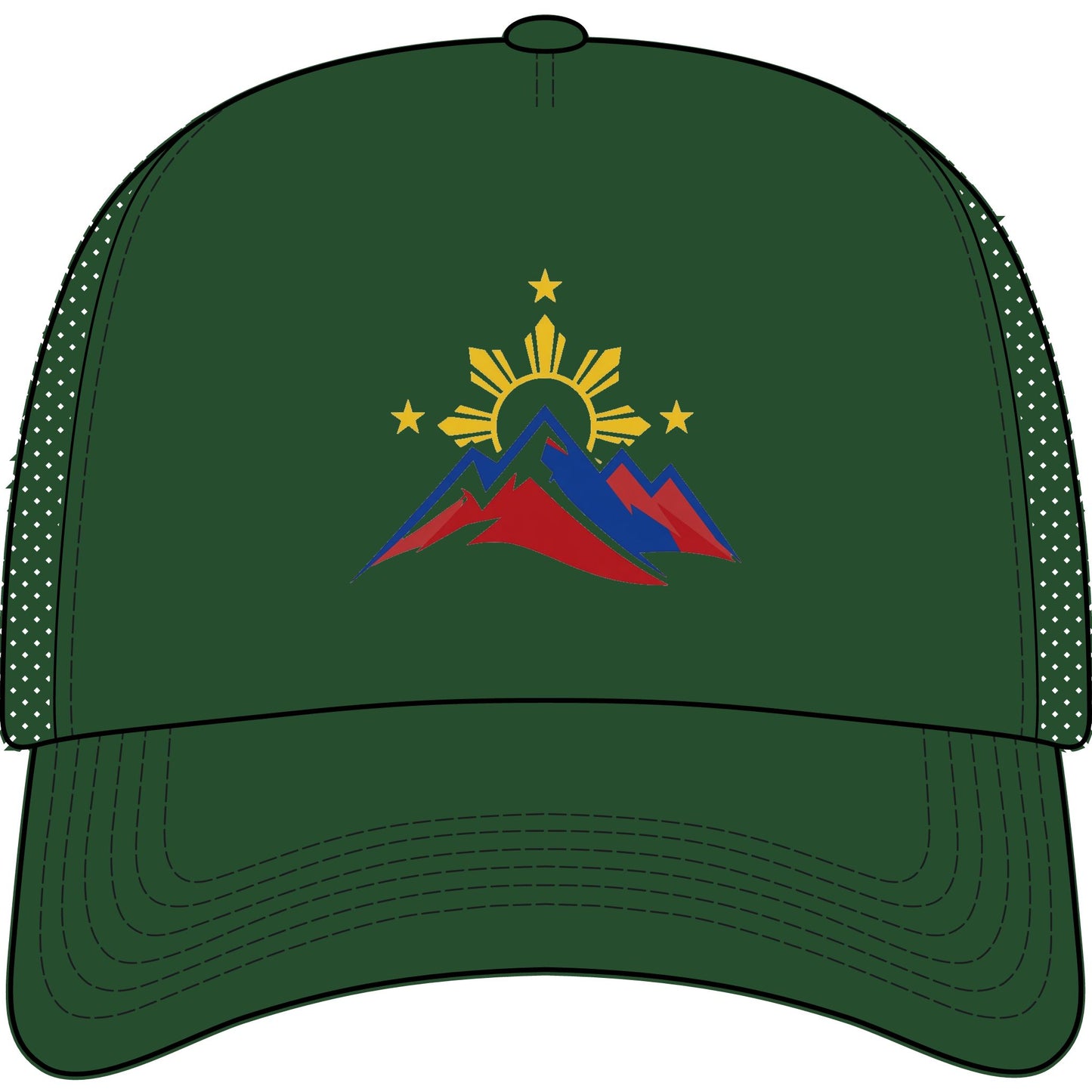 Philippine Mountains Trucker Hat — Sun & Stars Embroidered Foam Cap