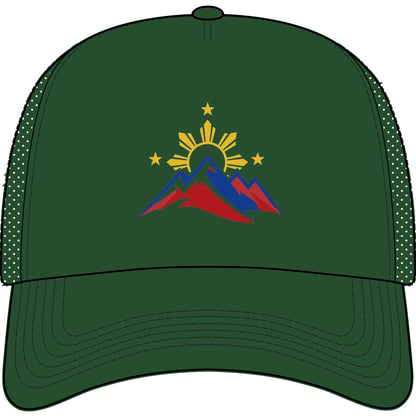 Philippine Mountains Trucker Hat — Sun & Stars Embroidered Foam Cap