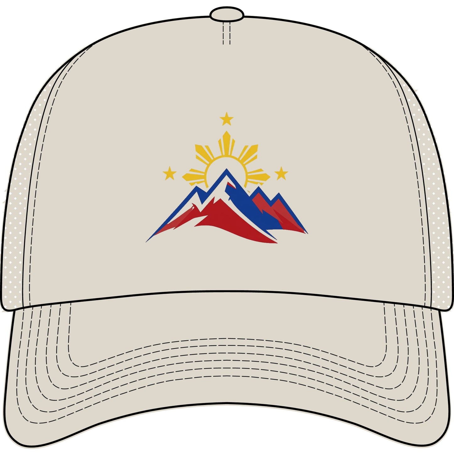 Philippine Mountains Trucker Hat — Sun & Stars Embroidered Foam Cap