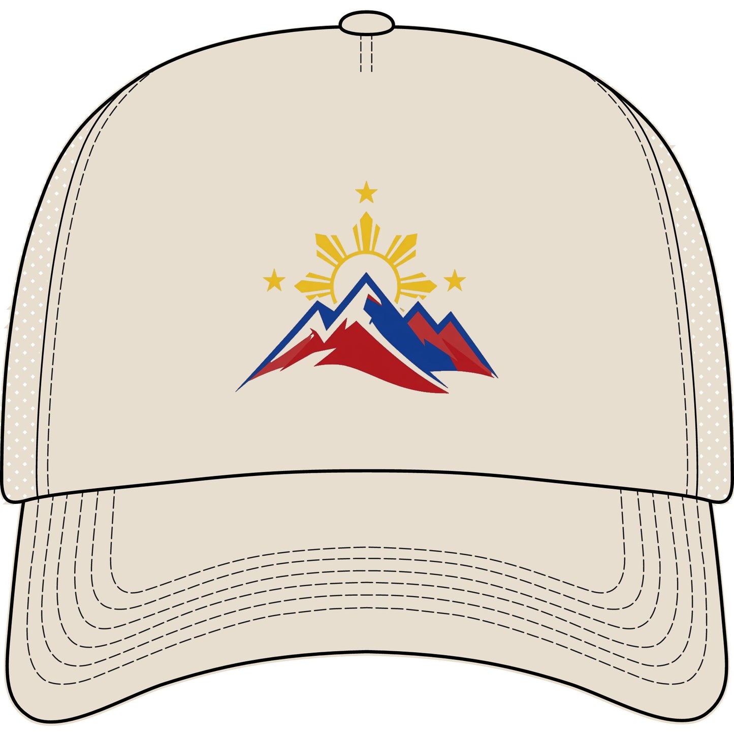 Philippine Mountains Trucker Hat — Sun & Stars Embroidered Foam Cap