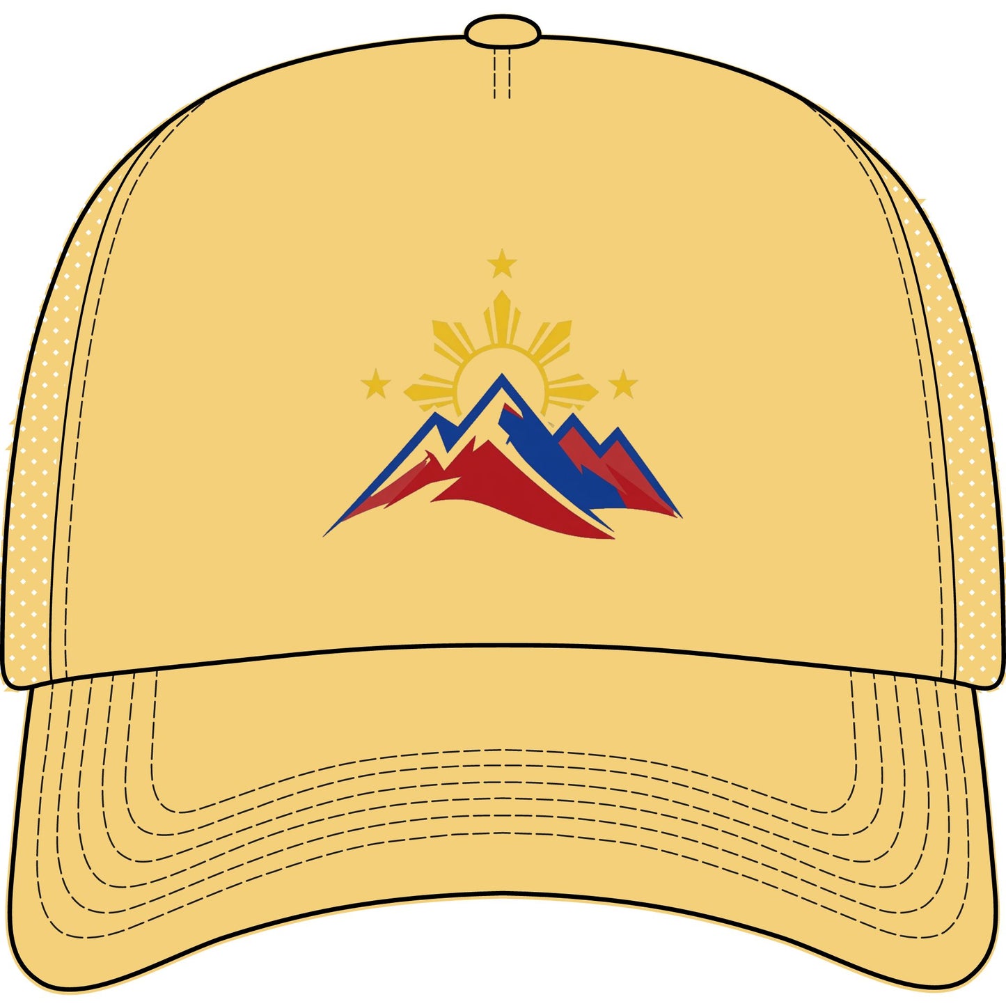Philippine Mountains Trucker Hat — Sun & Stars Embroidered Foam Cap