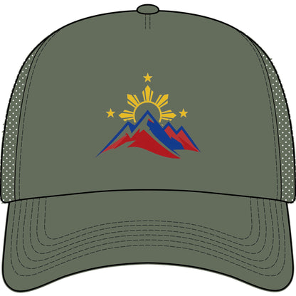 Philippine Mountains Trucker Hat — Sun & Stars Embroidered Foam Cap