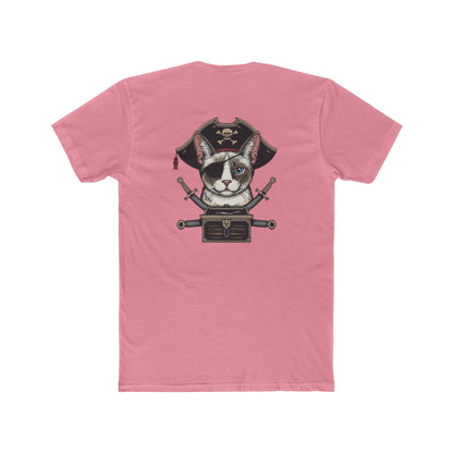 Pirate Cat Graphic Tee — Novelty Cat Pirate Skull & Crossed Cutlasses T-Shirt