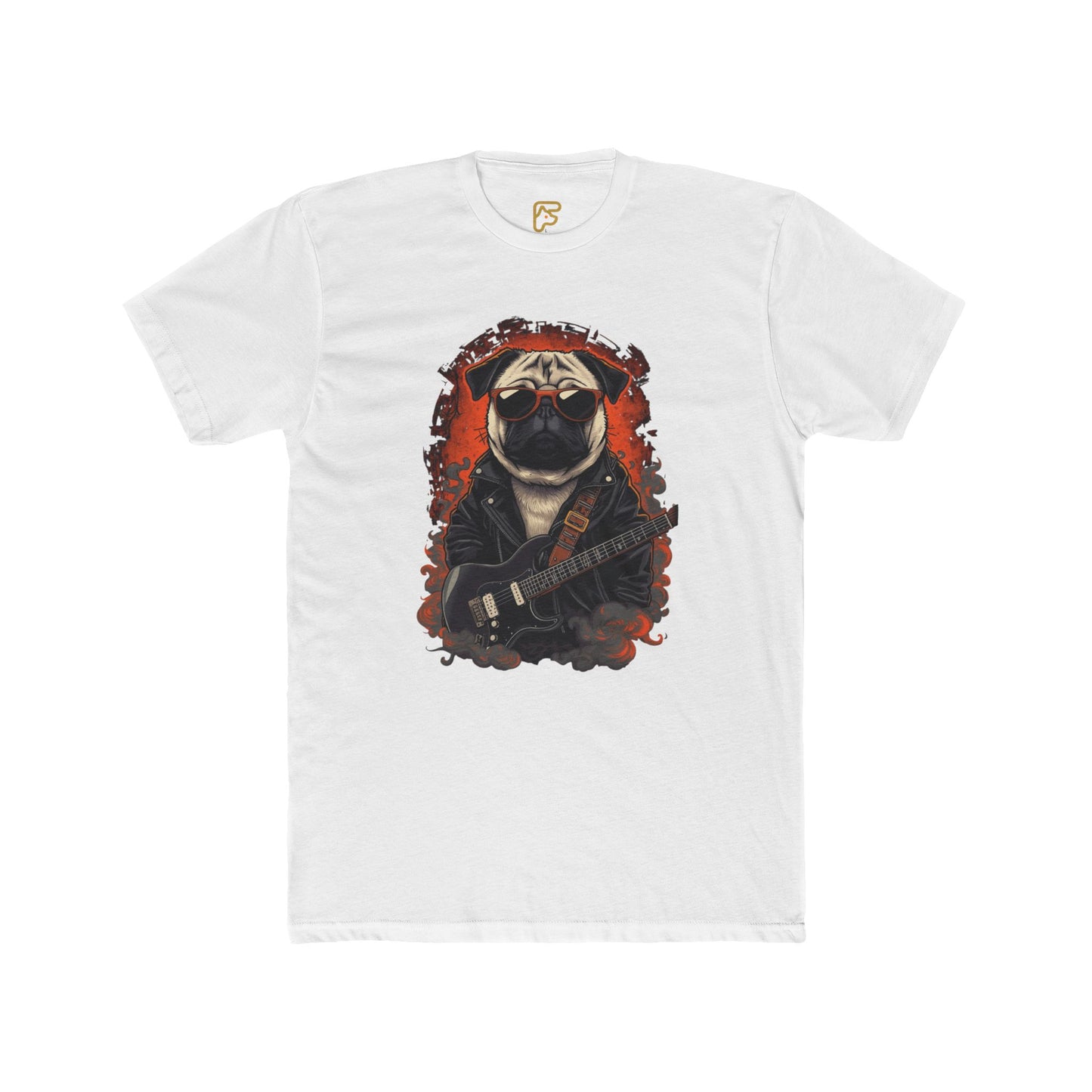 Pug Rocker Graphic Tee — Guitar-Playing Pug Band Shirt