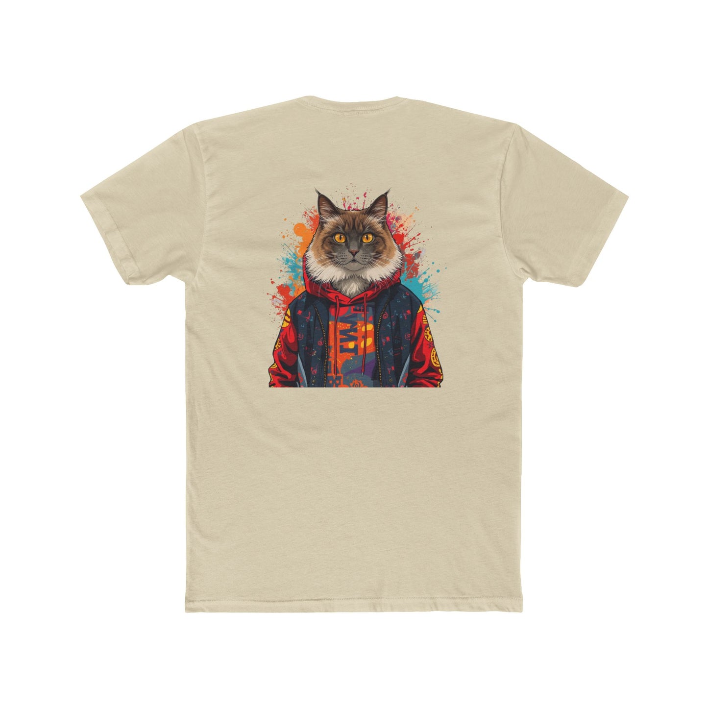 Cat Portrait Tee — Colorful Hoodie Cat Graphic Crewneck