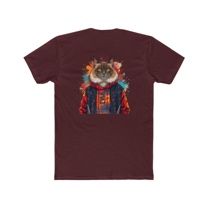 Cat Portrait Tee — Colorful Hoodie Cat Graphic Crewneck