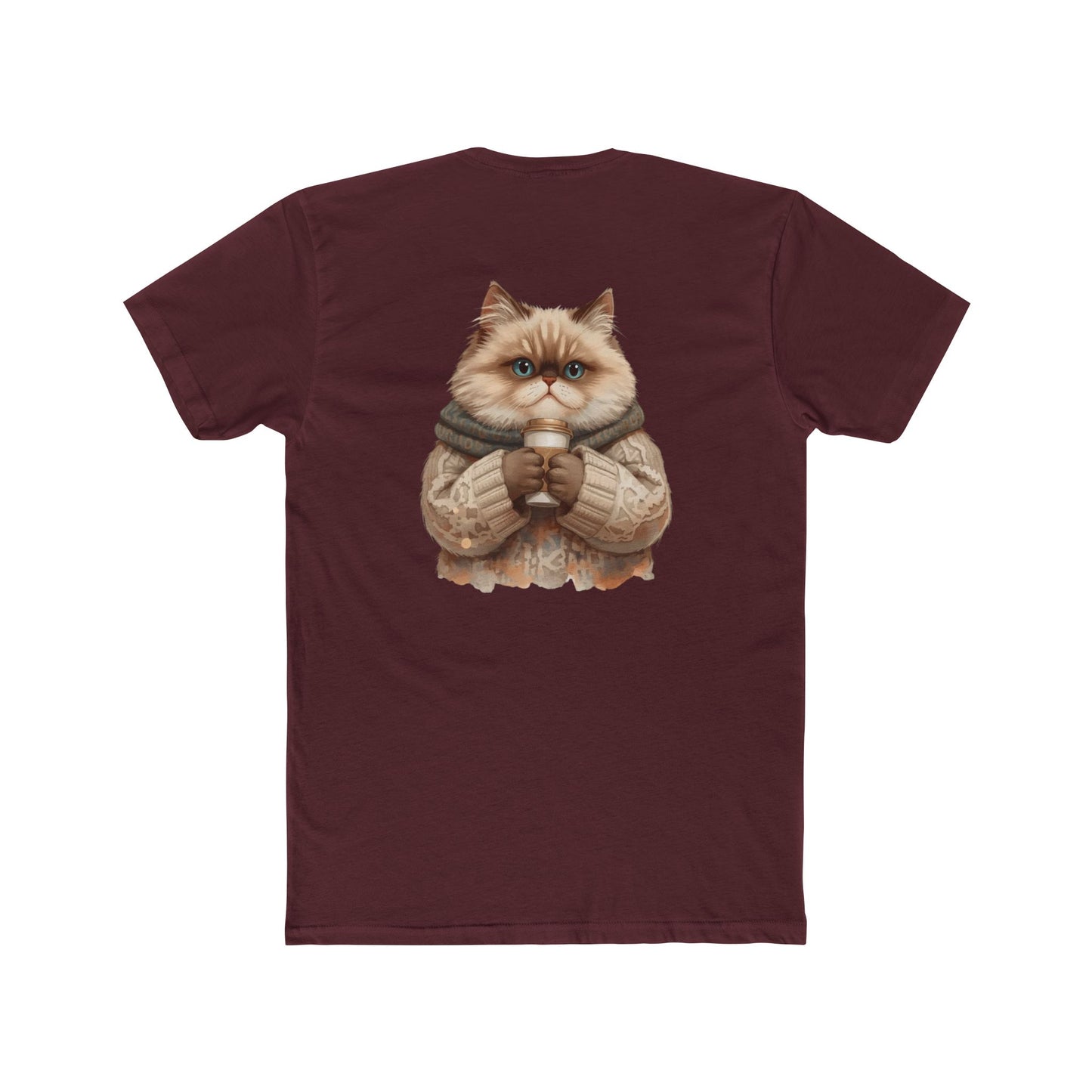 Cozy Cat Crew Tee — Cute Sweater Cat Graphic T-Shirt