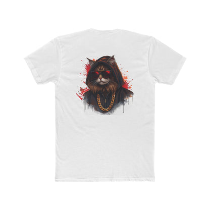Cat Portrait Tee — Urban Streetwear Cat with Gold Chain Graphic T-Shirt
