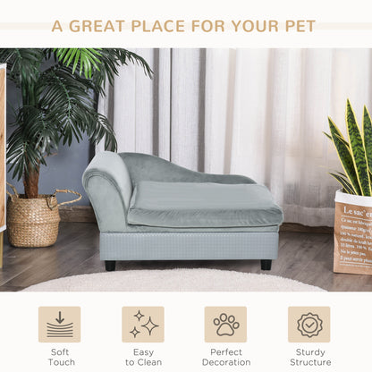 Luxury Dog Sofa Bed with Hidden Storage – Small Pet Couch with Soft Foam Cushion, Pale Gray, for Cats & Dogs up to 22 lbs