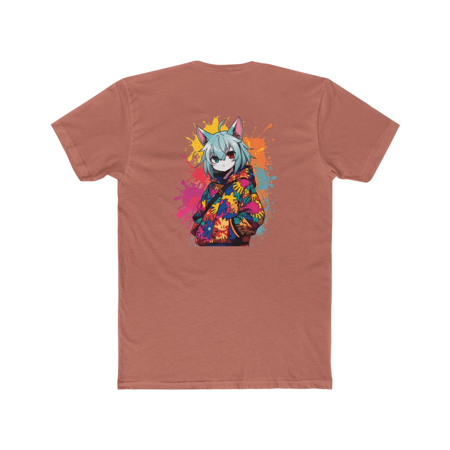 Anime Cat Girl Tee — Colorful Streetwear Graphic T-Shirt