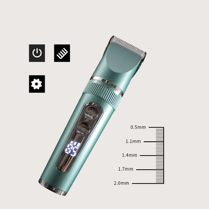 LCD Digital Display Electric Hair Clipper – Waterproof Low-Noise Professional Pet & Human Grooming Trimmer, Adjustable Blades, USB Rechargeable