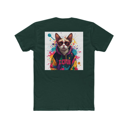 Cat Portrait Tee — Colorful Streetwear Cat Graphic Shirt (Back Print)