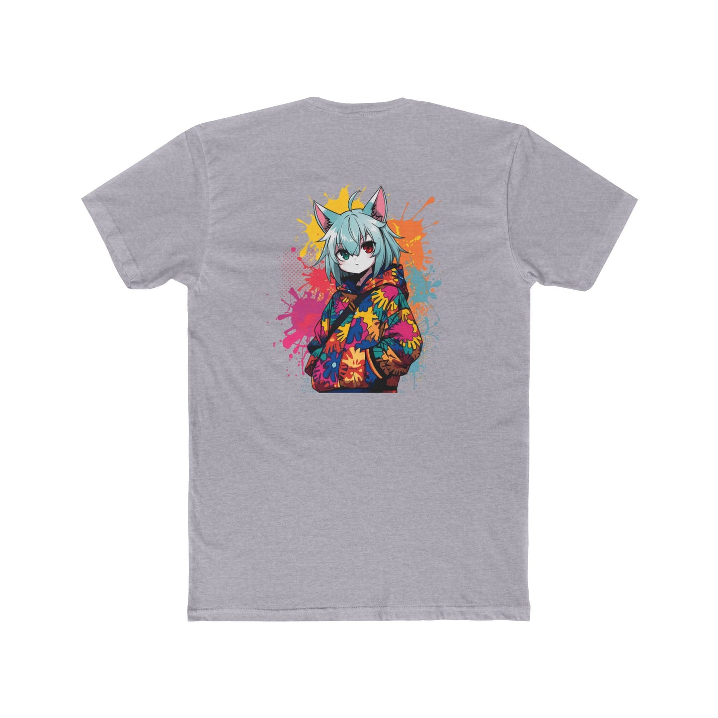 Anime Cat Girl Tee — Colorful Streetwear Graphic T-Shirt