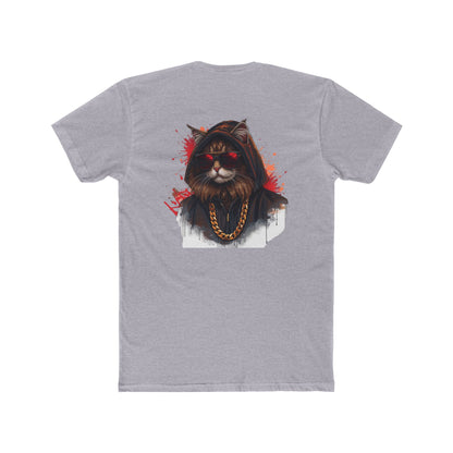Cat Portrait Tee — Urban Streetwear Cat with Gold Chain Graphic T-Shirt