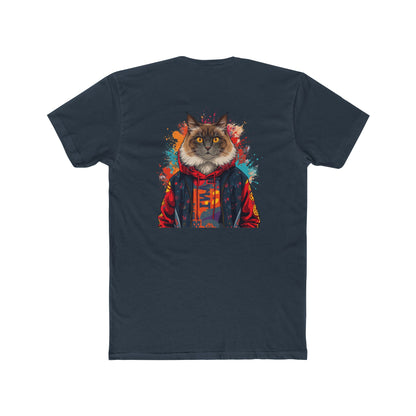 Purr Gang Cat Tee — Graphic Cat Portrait Crewneck Tee